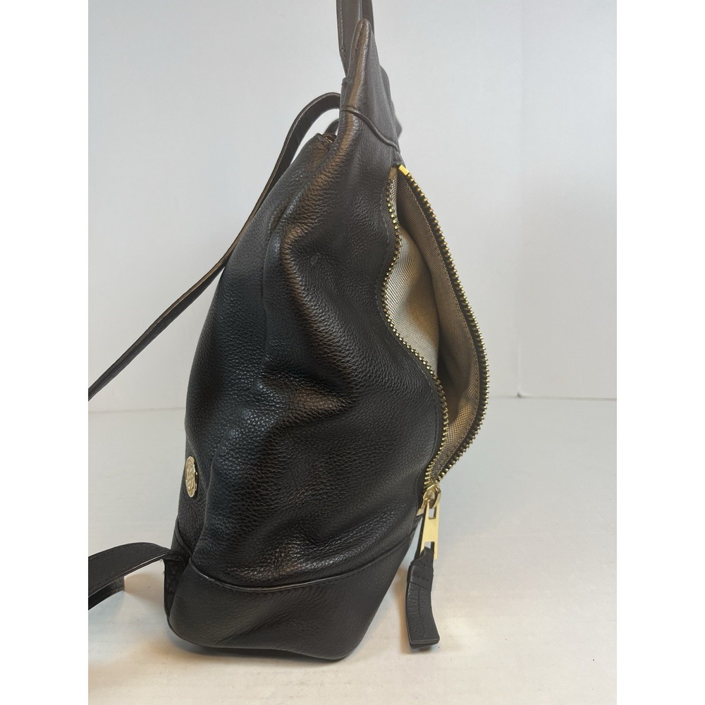Vince Camuto Women's Madox Backpack Black Leather Metallic Gold Logo Travel Bag - Picture 9 of 11